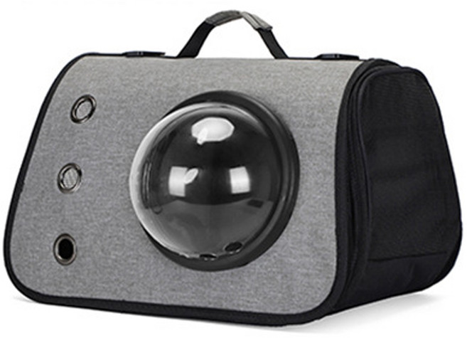 아미성 삼면통풍 고양이 강아지 가방 우주선 이동가방 백팩, 그레이, 1개