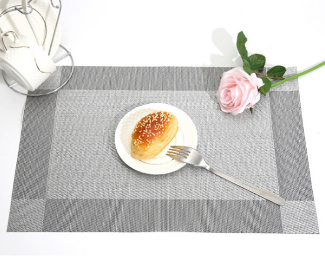 에이홉 PVC 6가지 컬러 테이블매트 4p, 실버블랙, 30 x 45 cm, 4개