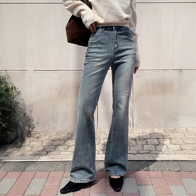 니썸 여성용 롱/숏/미들 기장 세인트 부츠컷 데님 팬츠