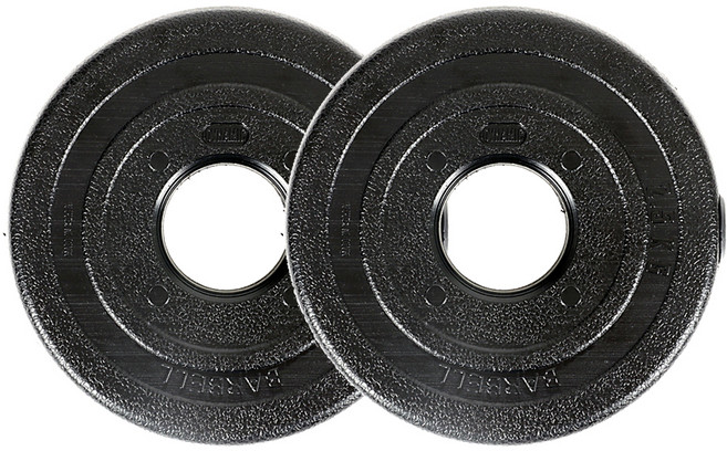 아리프 PVC 코팅 다이나믹 중량 바벨 원판 50mm용, 2.5kg, 2개, 블랙