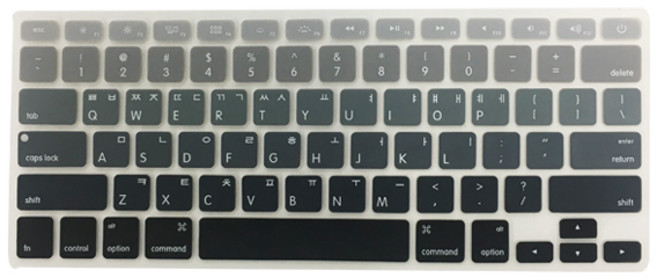 애니클리어 맥북 실리콘 에어 프로 레티나 터치바 키스킨 뉴에어13 A2337, 블랙그라데이션, 1개