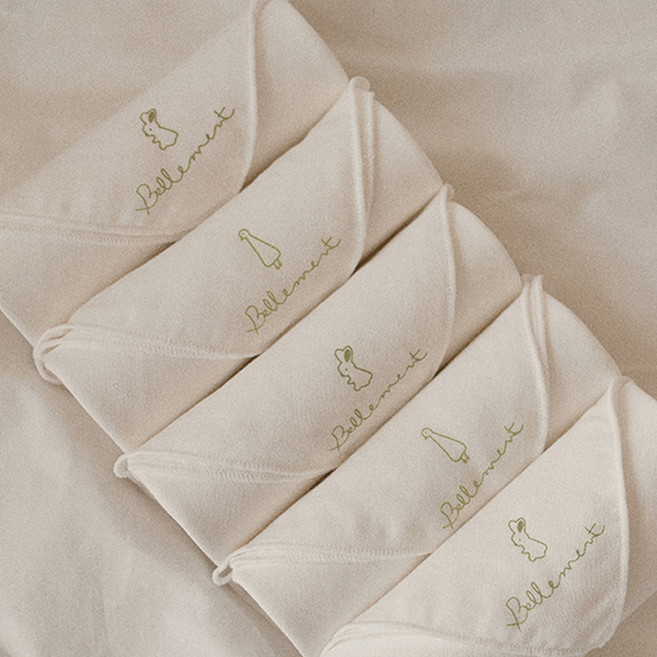 Bellement 嬰幼兒用頂級竹棉紗布手帕 夢幻兔子3入 + 小森林2入組合