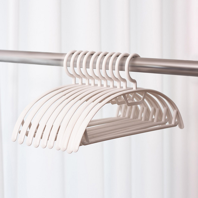 이즈리빙 어깨뿔방지 옷걸이, 아이보리, 50개