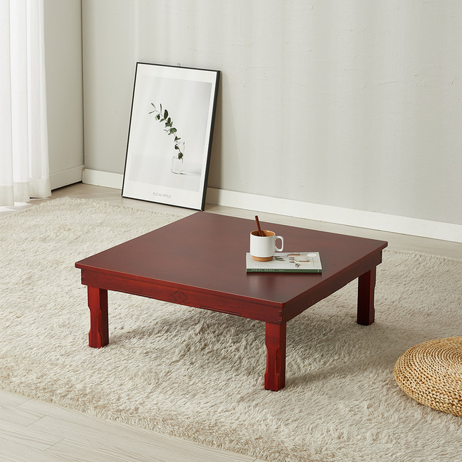 조은세상 샤벨 고급 캡다리 교자상 800 x 800 mm, 레드