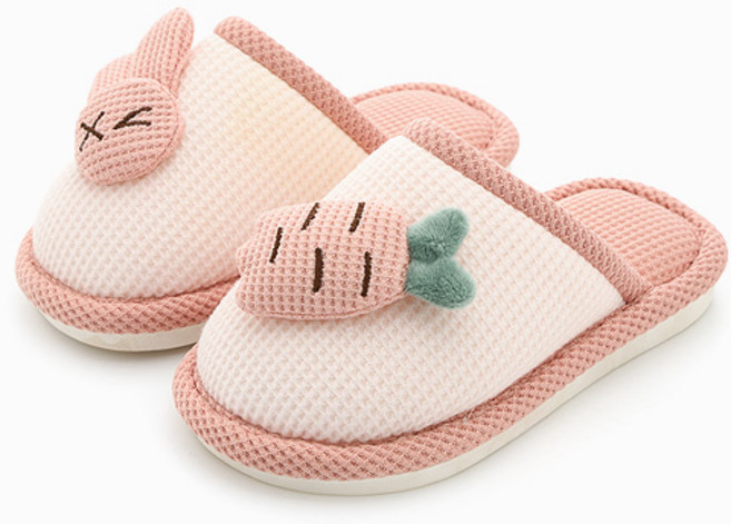 래빗풋 온가족 당근토끼 거실 실내화, 핑크, 1개