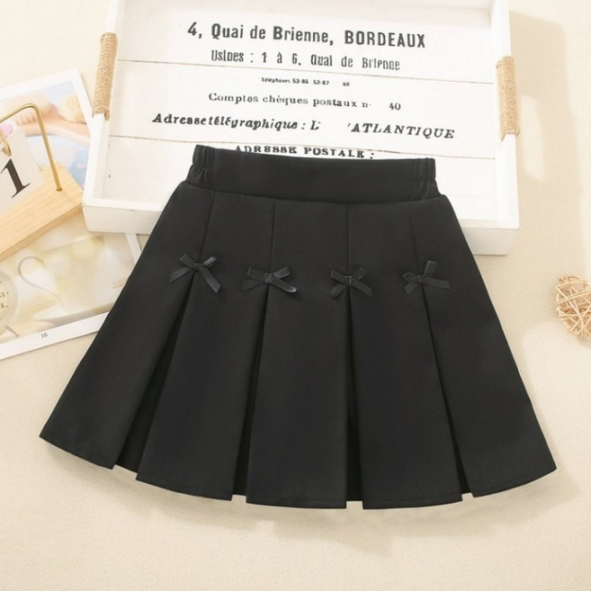 EYOUMONG 基本款蝴蝶結裝飾百褶迷你裙 E6S027