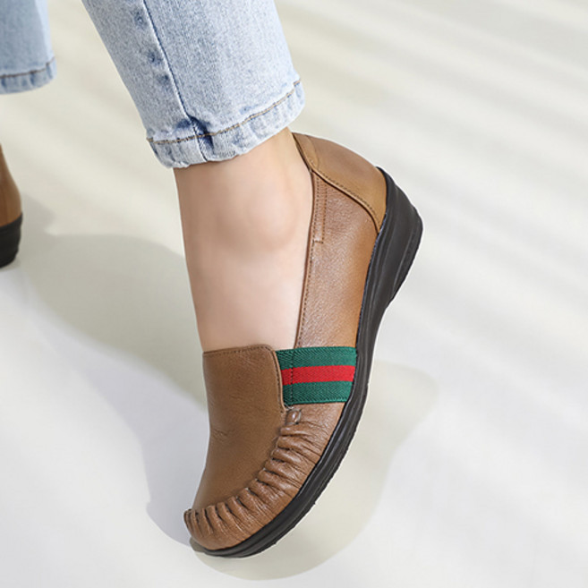 지쎄 여성용 양가죽 수제화 모짜 슬립온