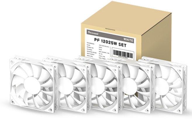 3RSYS WHITE 케이스쿨러 5p, PF-12025, 1개