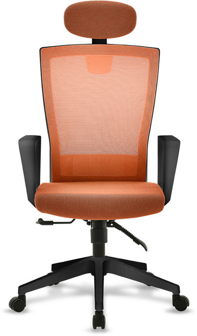 체어클럽 네옴 M60 메쉬 의자, 블랙바디 오렌지