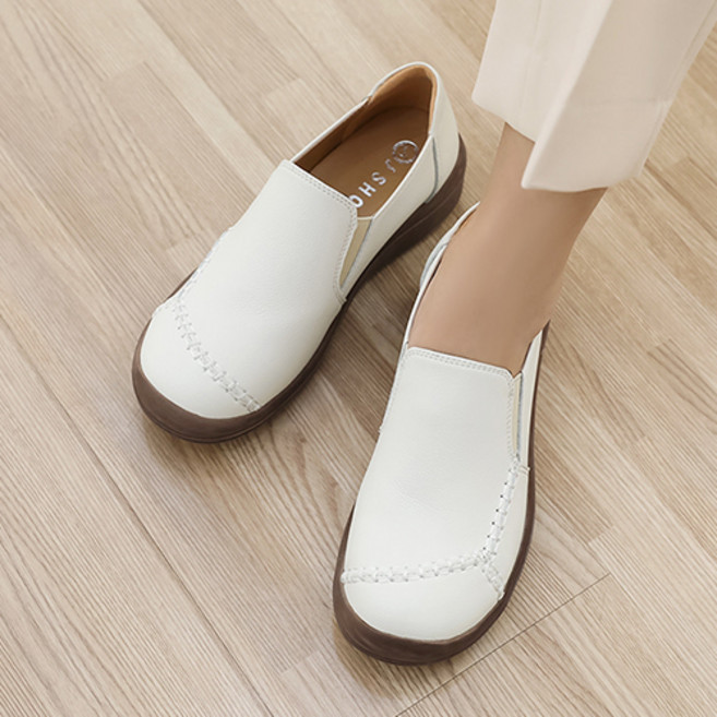 J SHOE 皮革日常單品車線懶人鞋