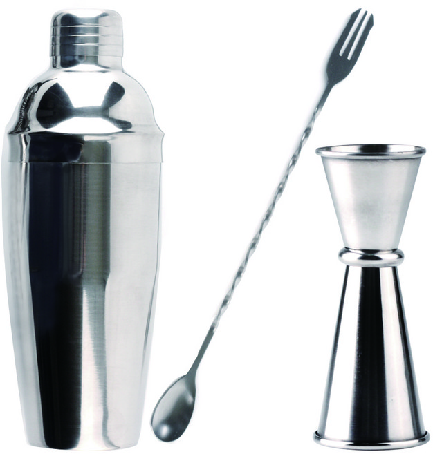 코빙 칵테일 쉐이커 500ml + 바스푼 대 + 라인지거 대, 혼합색상, 1세트