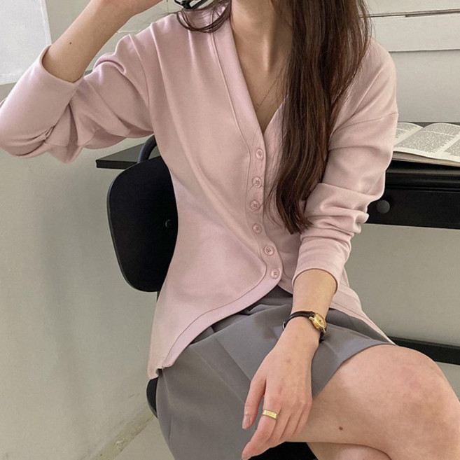 슈가펀 여성용 몰리 브이넥 슬림 가디건