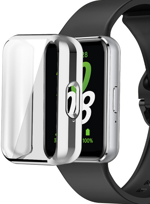 리아몬트 갤럭시 핏3 액정보호 TPU 풀커버 케이스, 실버, 1개