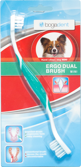 보가덴트 반려동물 에르고 듀얼 브러쉬 미니 칫솔, 혼합색상, 1개