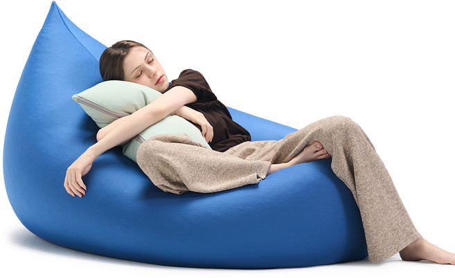 폴리몰리 1인용 스판 빈백 그랜드 LT201, 데님 블루