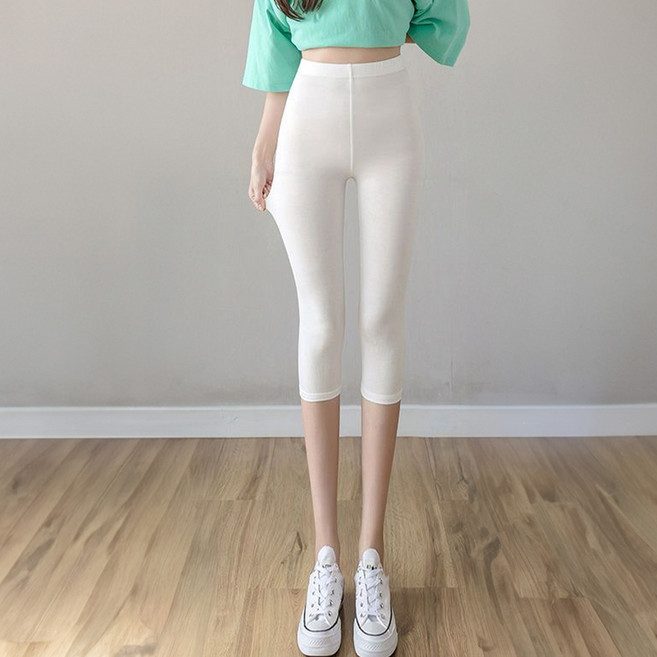 메이첼 여성용 얇고 부드러운 모달 7부 레깅스 10358