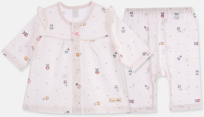 오가닉붐 여아용 컵토끼 썸머 칠부 내의 상하의 세트