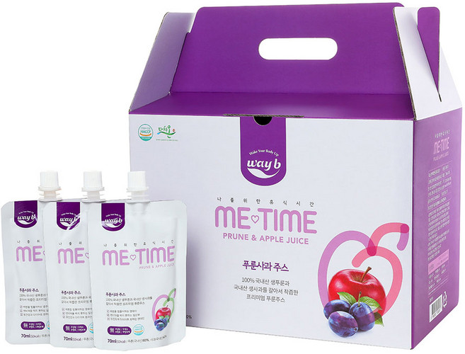 미타임 푸룬사과 주스, 70ml, 30개