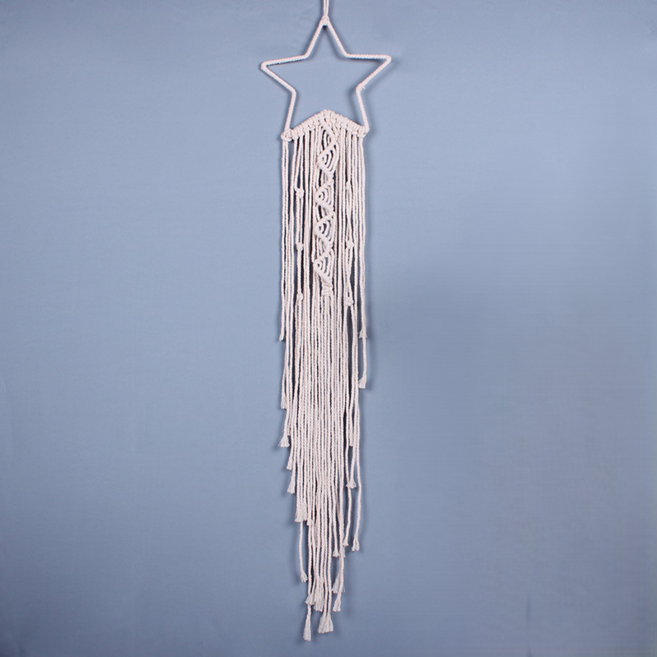 힘룸 예쁜 마크라메 벽장식 화이트 오각별, 혼합색상