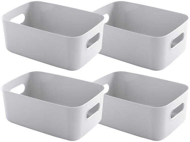 윈프라이스 심플 다용도 정리 수납함, 그레이, 4개