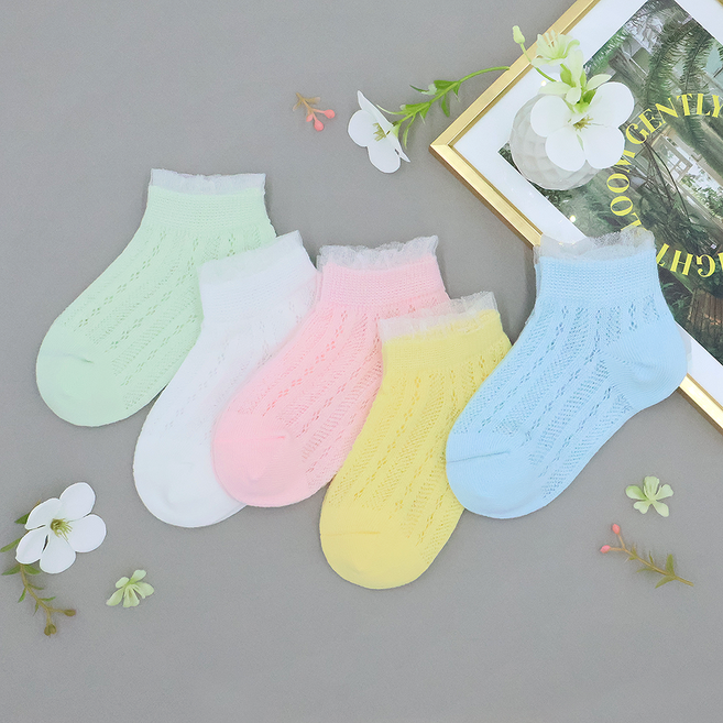 비단길 유아용 쿨매쉬 플루라인 양말 5켤레 세트