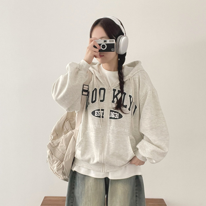 위드후이린 브루클린 루즈핏 후드 집업