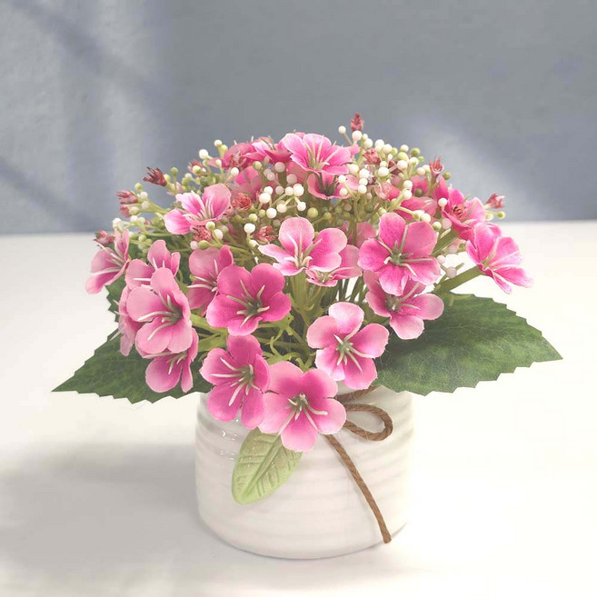 Happy Village 人造金盞花盆栽, 粉紅色, 1個