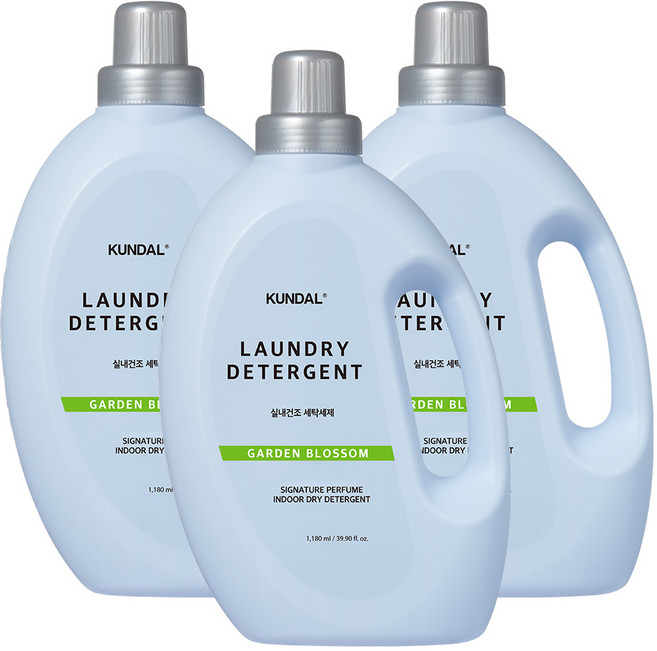 KUNDAL 昆黛爾 超濃縮室內晾曬香氛洗衣精 花園花香, 1.18L, 3瓶