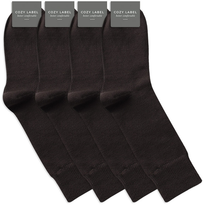 코지라벨 남성용 면사 4올 정장 양말 4켤레