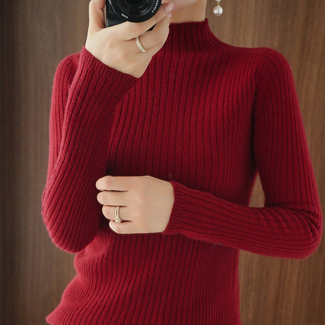 Elsso 女款半高領羅紋針織毛衣