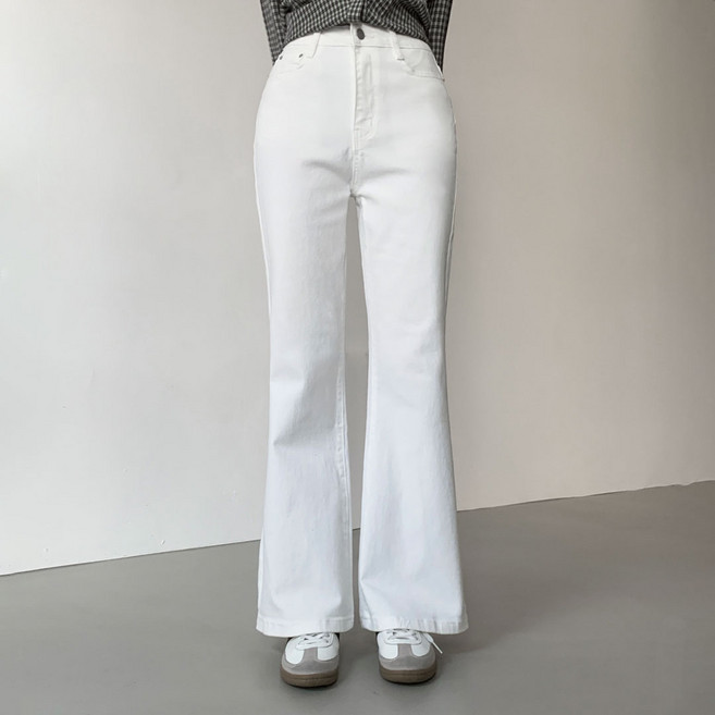 플랜데이 여성용 숏/미디움/롱 기장 디토 부츠컷 워싱 데님팬츠