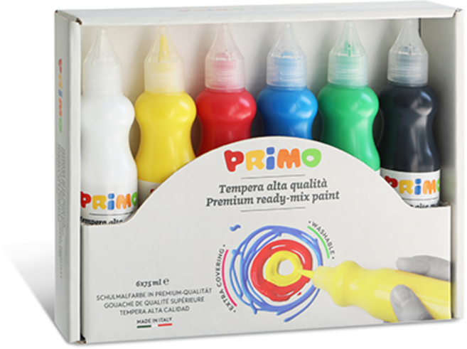 PRiMO 종이나라 템페라 물감 6p, 450ml, 6색