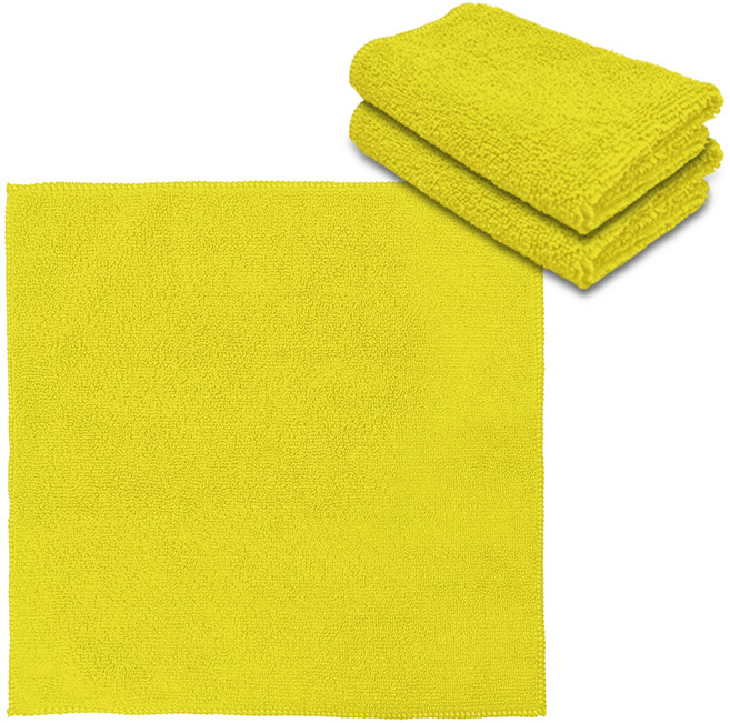 월드크린 다목적 청소용 극세사 손걸레 중형 30 x 30 cm, 옐로우, 3개