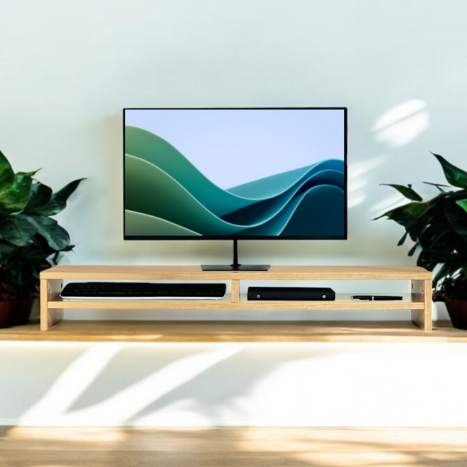 스튜디오칼츠 2단 모니터 받침대 듀얼 KA-02, 아카시아