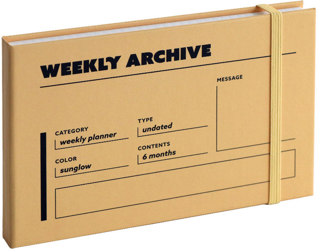 아이코닉 위클리 아카이브 플래너 6개월 만년형 다이어리, SUNGLOW, 1세트