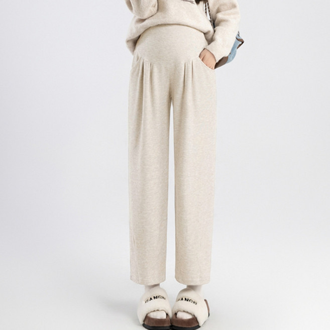 소니오 여성용 핀턱 포켓 임부 바지