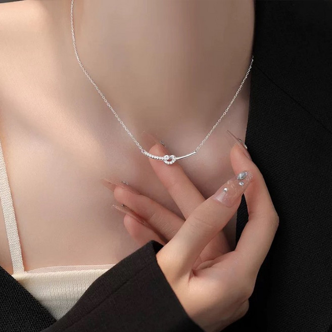 젤루나 여성용 매듭 큐빅 체인 목걸이 M-204