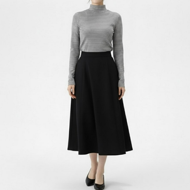 소니오 여성용 하프넥 스트립 긴팔 티셔츠