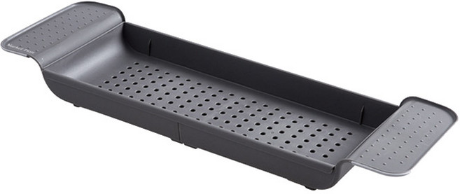 마켓플랜 길이조절 욕조선반, 1개, 그레이