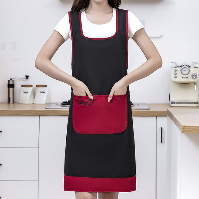 데이소이 투톤 심플 주방 앞치마 ONE SIZE, 02 블랙, 1개