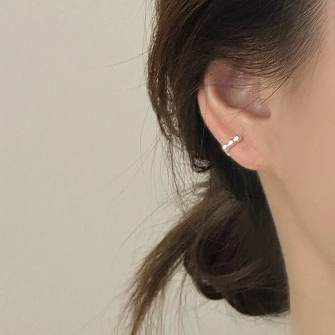 젤루나 여성용 초미니 볼 트리플 볼륨 원터치 링귀걸이 P-661