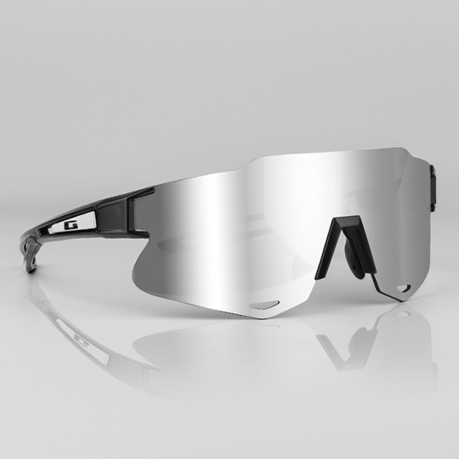 가빈 스타일호른 스포츠 선글라스 G104 + 도수클립 세트, C04 블랙 실버미러렌즈, 1개