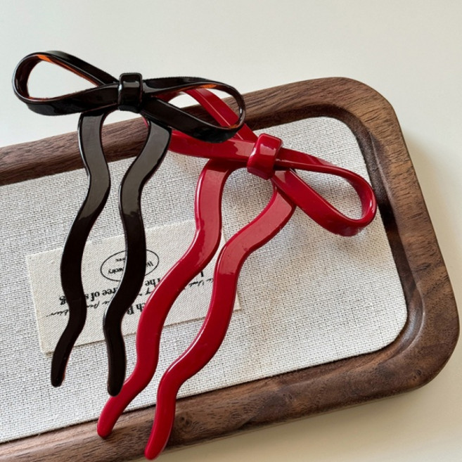 비비뮤아 매듭리본 비녀스타일 헤어핀 2종 세트 13cm HR947