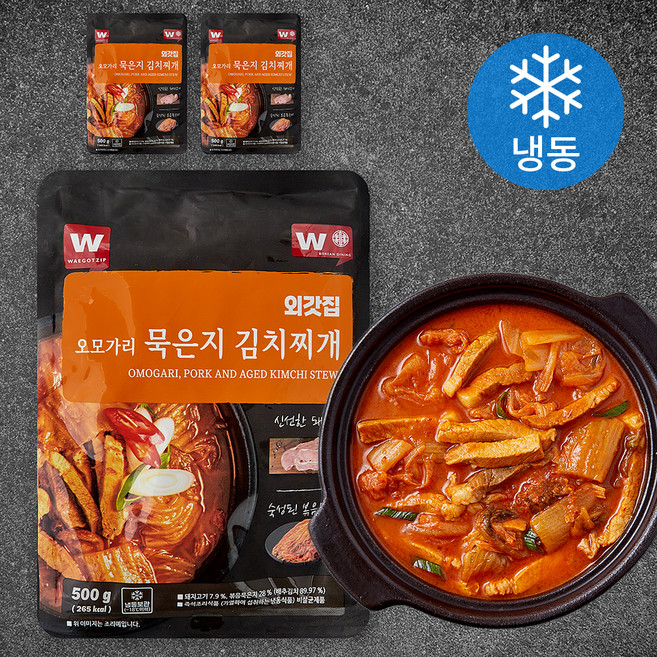 외갓집 오모가리 묵은지 김치찌개 (냉동), 500g, 3개
