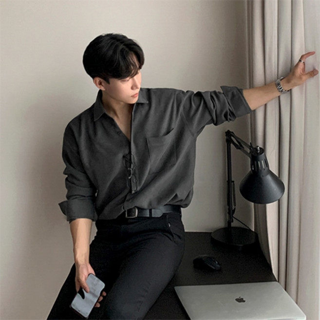 더플로우커머스 남성용 봄 가을에 입기 좋은 모던 클래식 셔츠