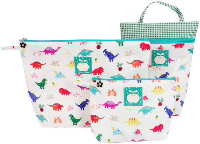 코니아일랜드 어린이집 방수 파우치 3종 세트, 다이노