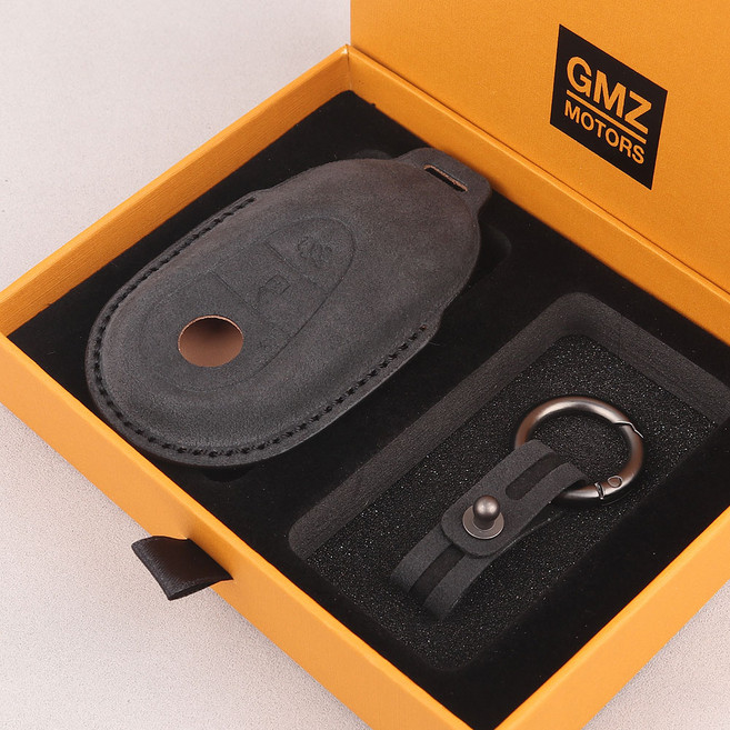 지엠지모터스 차 키케이스 자동차 가죽 스마트 키케이스 알칸타라, 블랙, 벤츠 3버튼 BZ03