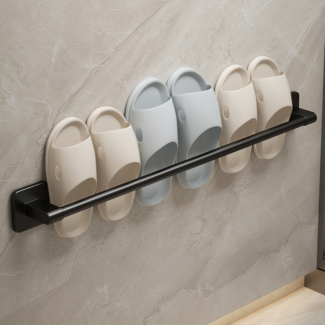 리빙공감 무타공 알루미늄 거실화 욕실화 수건걸이, 블랙, 1개