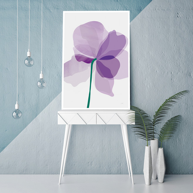 마니앤솔 액자테이블 대, 아트꽃잎 퍼플