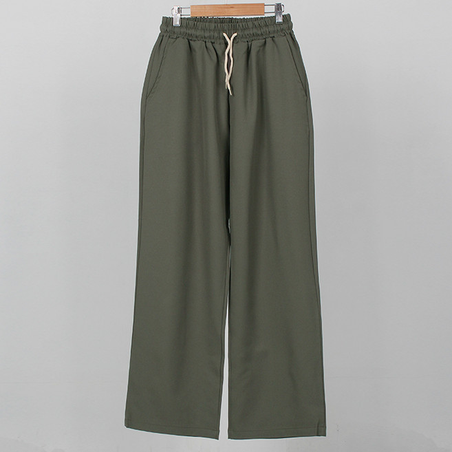 플레이즈 남성용 스트링 밴딩 루즈핏 세미와이드 슬랙스